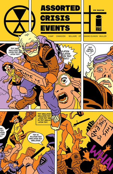 Image of "Assorted Crisis Events #1 5th Ptg" comic book by Image Comics featuring colorful cover art and comic illustrations.
