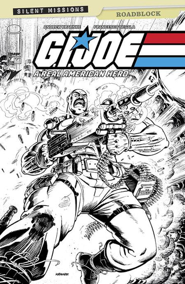 Gi Joe A Real American Hero Roadblock #1 (One Shot) Cvr C Inc 1:10 Andrew Krahnke B&W Var - State of Comics
