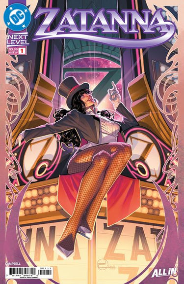 Cover of Zatanna (2026) #1 comic book by Jamal Campbell, featuring the DC Comics character Zatanna in a dynamic illustration.