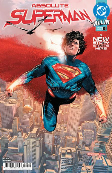 DC Comics Absolute Superman #15 Second Printing Cover A featuring Rafa Sandoval's artwork of Superman in action.