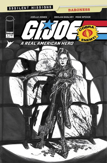 Gi Joe A Real American Hero Sssilent Missions Baroness #1 (One Shot) Cvr C Inc 1:10 Joelle Jones B&W Var