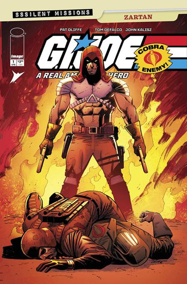 Comic book cover featuring Zartan from G.I. Joe: A Real American Hero Sssilent Missions, illustrated by Pat Olliffe, published by Image Comics.