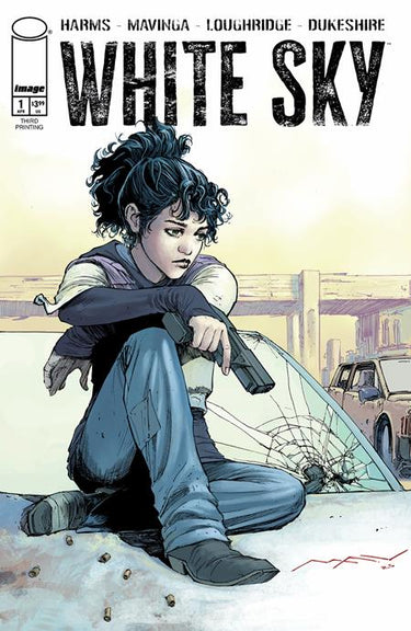 White Sky #1 third printing comic book by Image Comics, featuring artwork on the cover and pages visible inside.