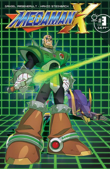 Cover of Mega Man X #3 comic book, featuring artwork by Hanzo Steinbach from UDON Entertainment.