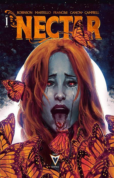 Cover of Nectar #1 third printing comic book by Vault Comics, featuring artwork by Chris Shehan.