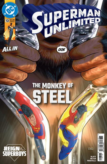 Superman Unlimited #13 comic book cover featuring Taurin Clarke's artwork with Superman and the Superboys, published by DC Comics.