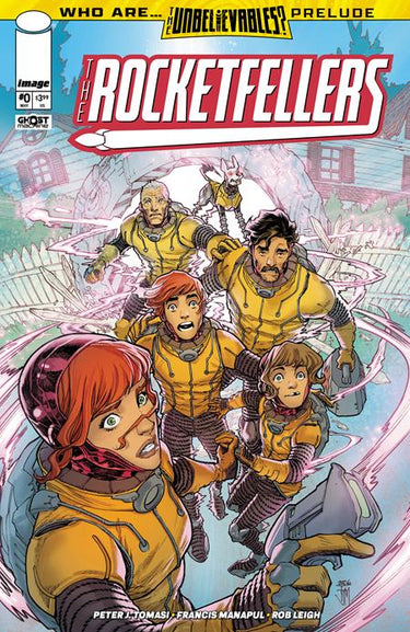 Comic book cover of Rocketfellers #0 Cvr A by Francis Manapul, published by Image Comics, featuring colorful superhero artwork.