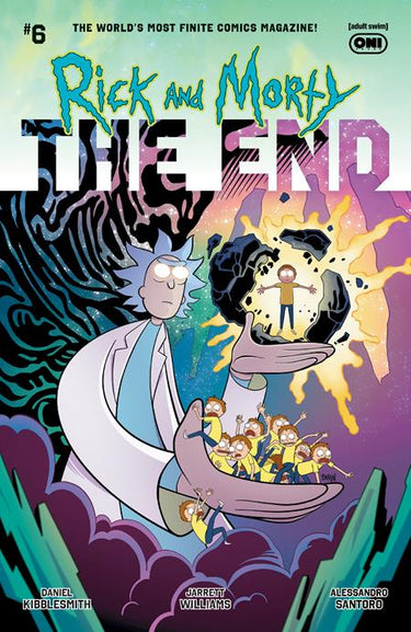 Rick and Morty The End #6 comic book cover featuring artwork by Dave Bardin, published by Oni Press.