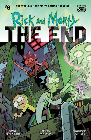 Rick and Morty The End #6 comic book by Oni Press, cover B with Troy Little artwork featuring characters from the series.