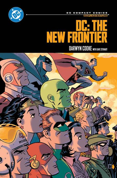 DC Comics graphic novel "The New Frontier" TP edition, featuring vibrant comic book cover art and classic superhero illustrations.