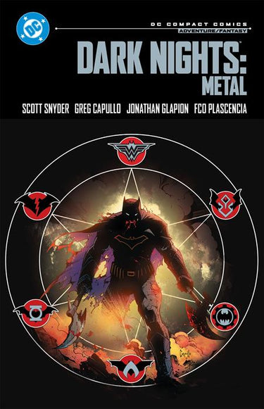Pre-order graphic novel Dark Nights Metal TP from DC Comics featuring vibrant comic book cover art.