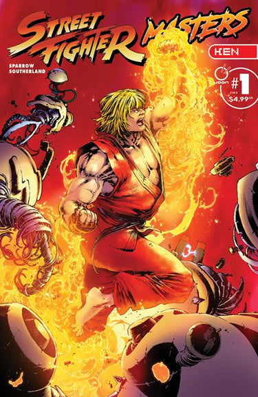 Pre-order comic featuring Street Fighter Masters Ken #1 Cover B by Matthew Weldon, published by UDON Entertainment.