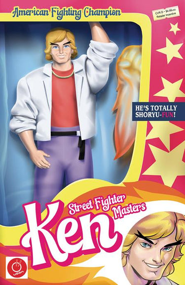 Pre-order comic featuring Street Fighter Masters Ken #1 cover D by UDON Entertainment, showcasing detailed artwork of Ken in action.