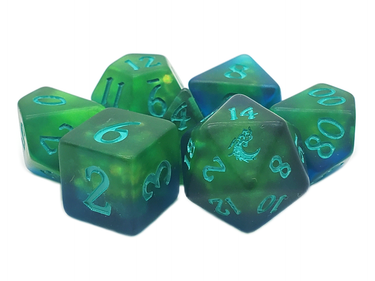 DnD RPG Dice Set: Infused - Frosted Firefly - Green Mist - State of Comics