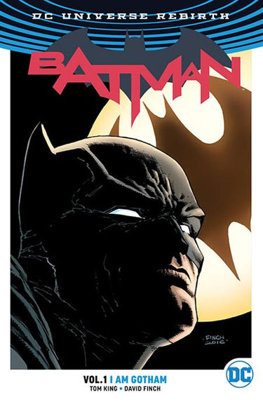 Batman (Rebirth) graphic novel from DC Comics, Vol 01 I Am Gotham 2024 Edition, featuring Batman in a dark urban setting.