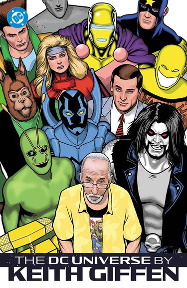 Pre-order image of DC Universe by Keith Giffen hardcover graphic novel from DC Comics, featuring cover art and spine detail.