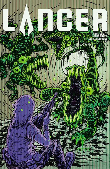 Pre-order comic book Lancer #1 of 4 by Manix Abrera, published by BAD IDEA, featuring vibrant cover art with dynamic illustrations.