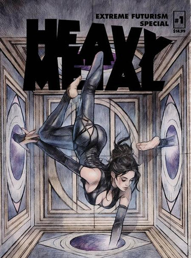 Heavy Metal Magazine Special Extreme Futurism #1 comic book cover featuring futuristic artwork by Marco Turini from Massive Publishing.
