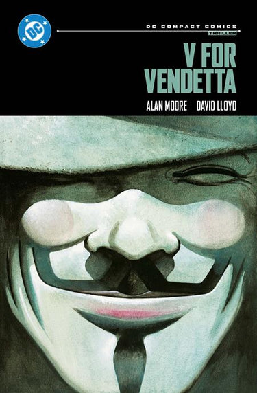 Graphic novel "V for Vendetta" TP by DC Comics featuring cover art from the Compact Comics Edition.