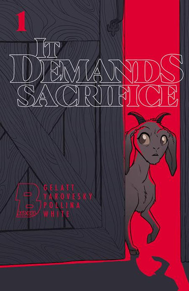 Comic book cover for "It Demands Sacrifice #1" variant by Tony Fleecs, published by BAD IDEA, featuring bold artwork and title text.