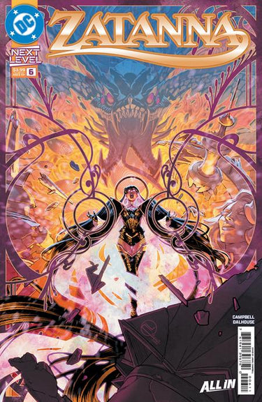 Comic book cover featuring Zatanna in a dynamic pose from DC Comics' Zatanna 2026 #6, illustrated by Jamal Campbell.