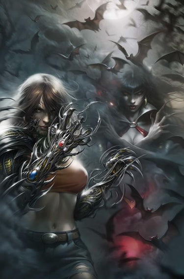Vampirella X Witchblade Special #1 comic book cover by Francesco Mattina, Virgin Variant, featuring dark, detailed artwork.