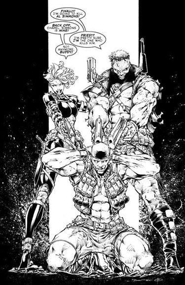 Spawn #370 Cvr D Brett Booth Youngblood Team Up B&W Virgin Var - State of Comics