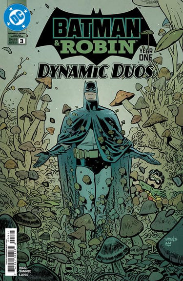 Batman and Robin cover comic book from DC Comics, featuring dynamic duo artwork by Chris Samnee for Batman & Robin Year One #3.