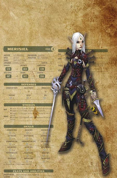 Pathfinder Vampirella Blade of Darkness #1 Cvr I Inc 1:15 Wayne Reynolds Character Sheet Virgin Var