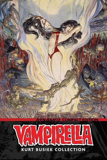 Vampirella Masters TP comic book by Kurt Busiek, published by DYNAMITE Entertainment, featuring Vampirella on the cover.