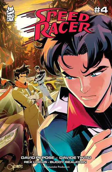 Speed Racer #4 comic book cover featuring vibrant artwork by Alessio Zonno, published by Mad Cave Studios.