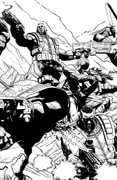 Pre-order comic book Planet Death #3 cover F by Joe Quesada in black and white, connecting variant, from BAD IDEA.