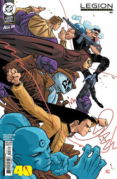 Pre-order comic book Legion of Super-Heroes #3 Cover F by Rafael Grampa, 40th Anniversary Watchmen card stock variant from DC Comics.