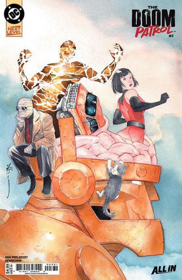 Pre-order DC Comics Doom Patrol #3 Cover C Dustin Nguyen card stock variant comic featuring vibrant artwork and dynamic superhero scenes.