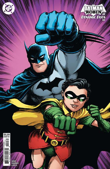 Batman & Robin Year One Dynamic Duos #4 comic cover featuring Batman and Robin illustrated by Chris Burnham, DC Comics pre-order card stock.
