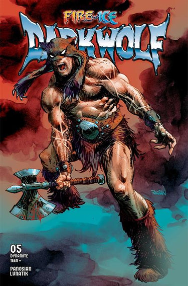 Pre-order Fire and Ice Darkwolf #5 comic cover A by Dan Panosian, published by DYNAMITE Entertainment, featuring dynamic superhero artwork.