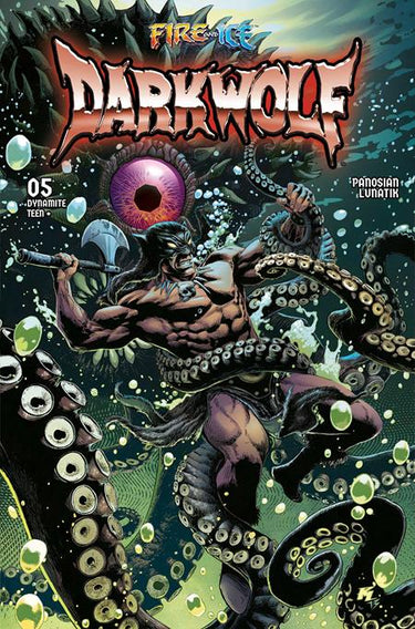 Pre-order comic book Fire and Ice Darkwolf #5 Cover B by Riccardo Latina, featuring dynamic dark fantasy artwork.