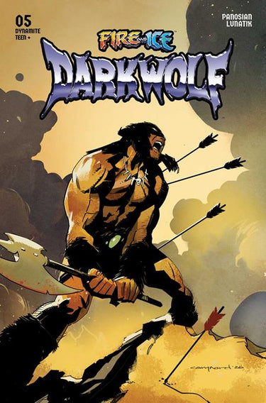 Pre-order Fire and Ice Darkwolf #5 comic book cover E by Cary Nord from DYNAMITE Entertainment, featuring dark fantasy artwork.