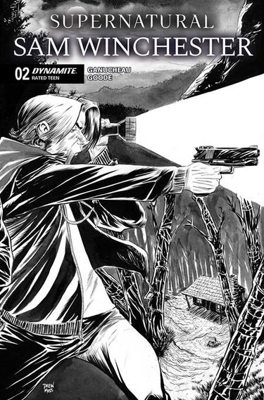 Supernatural Sam Winchester #2 Cvr K F Drew Moss Line Art Virgin Variant comic book variant cover by Drew Moss