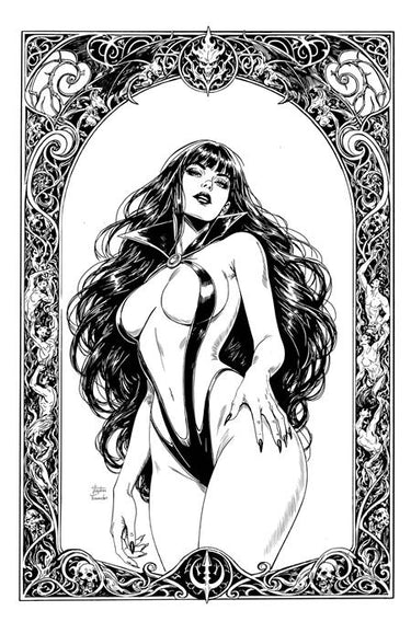 Vampirella Paradise #1 Cvr R INC 1:5 Josephine Tomarchio Line Art Virgin Variant comic book cover