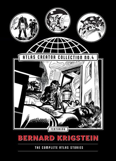 Pre-order graphic novel from Fantagraphics featuring Bernard Krigstein's Atlas Creator Collection HC No 04, showcasing cover art and design.