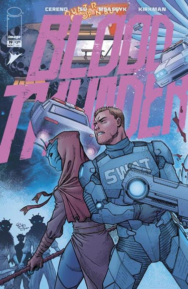 Cover art for Blood & Thunder #19 Pre-Order Comic by Image Comics, featuring Ej Su and Dee Cunniffe's connecting illustration.