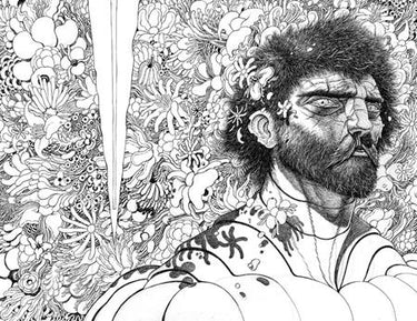 Black and white cover of Karman Blade #3 comic by Ian Bertram, published by Image Comics, featuring a wraparound design.