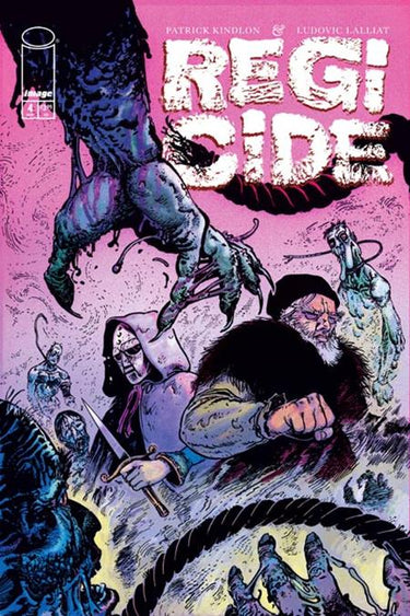 Pre-order comic book Regicide #4 Cover A by Ludovic Lalliat, published by Image Comics, featuring detailed artwork and vibrant colors.