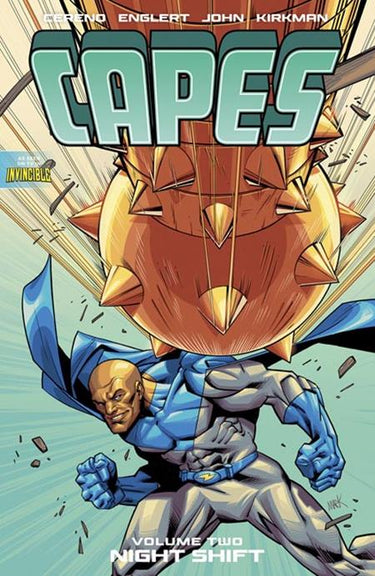 Cover of Invincible Universe Capes TP Vol 02 comic book by Mark Englert, published by Image Comics, featuring vibrant superhero artwork.