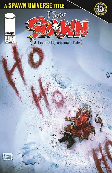 Pre-order comic book "I Saw Spawn A Twisted Christmas Tale #1" variant cover by Todd McFarlane and Robert Nugent, published by Image Comics.