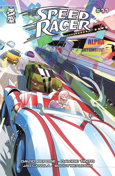 Pre-order comic book Speed Racer #11 Cover B by Rachael Stott, published by Mad Cave Studios, featuring dynamic racing artwork.