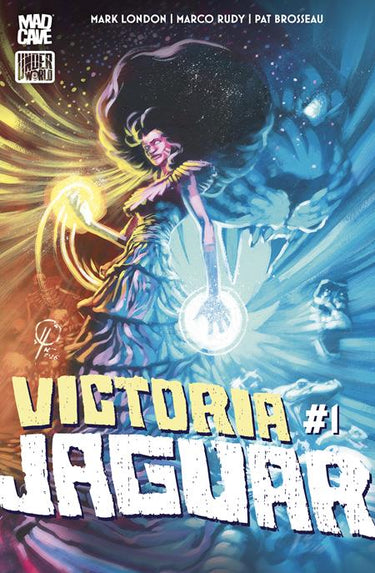 Pre-order comic book Victoria Jaguar #1 cover A by Marco Rudy, published by Mad Cave Studios, featuring vibrant superhero artwork.