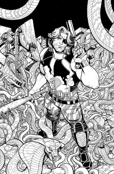 Escape From New York Escape From Chicago #1 2nd Ptg Cvr B Nick Bradshaw Jim Charalampidis B&W Variant comic book cover by