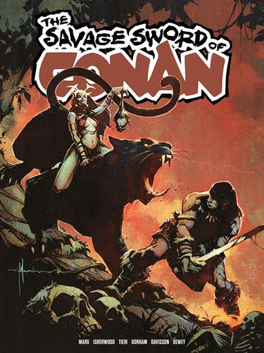 Pre-order comics: Savage Sword of Conan #17 Cover B by Nick Marinkovich, featuring Conan in a fierce battle scene, published by Titan Comics.